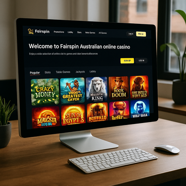 Fairspin Casino - Desktop Site Design - Australian Online Gaming Platform